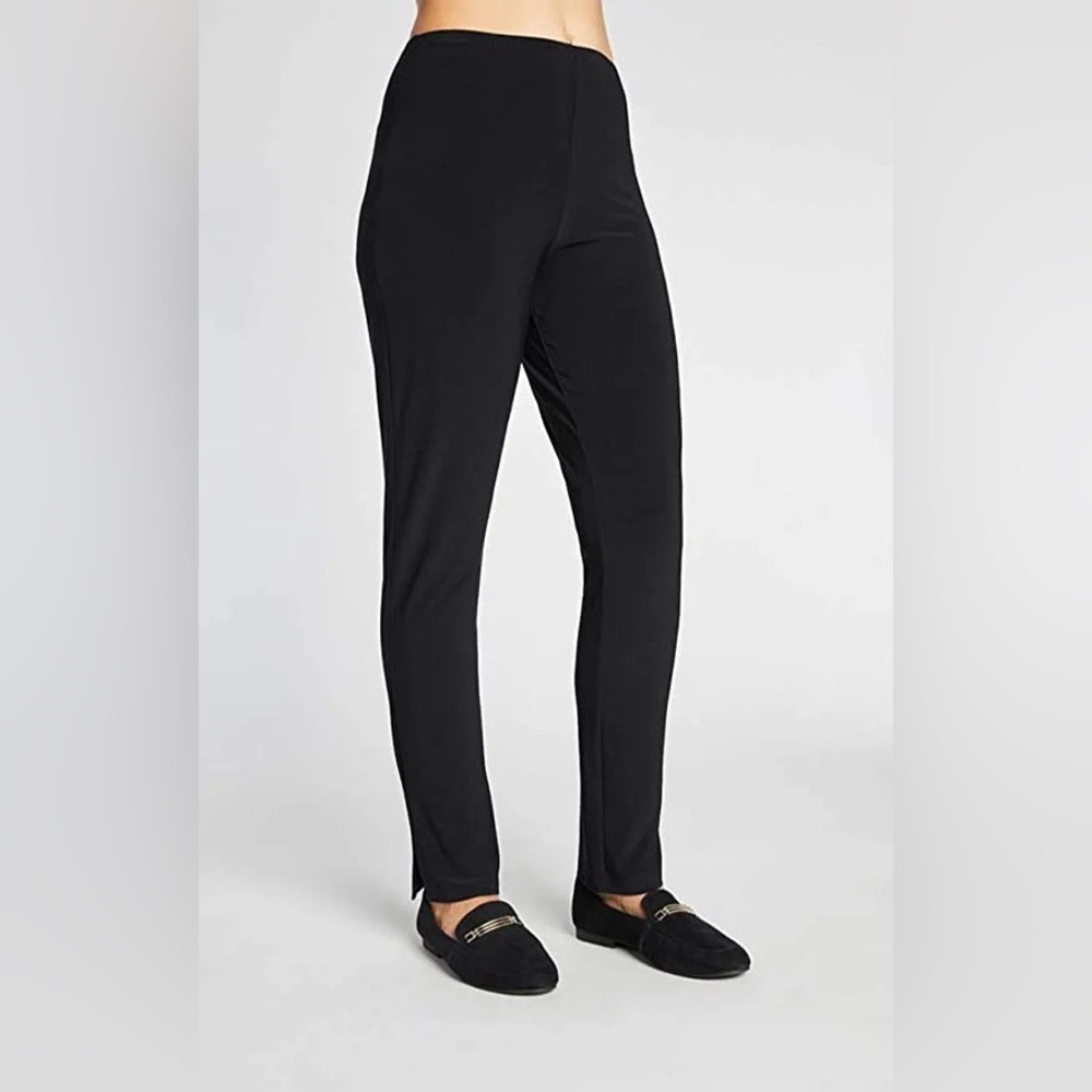 SYMPLI Canada Narrow Black Pant Side Ankle Slit Women’s Size 4 Pull On Work Knit